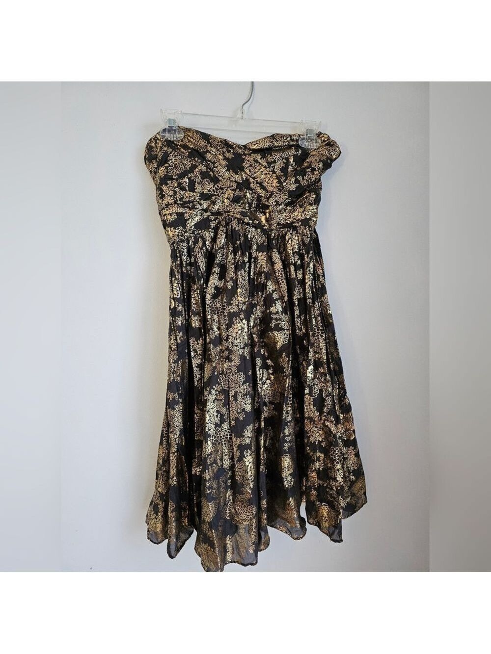 French Connection Gold Embelished Mini Dress